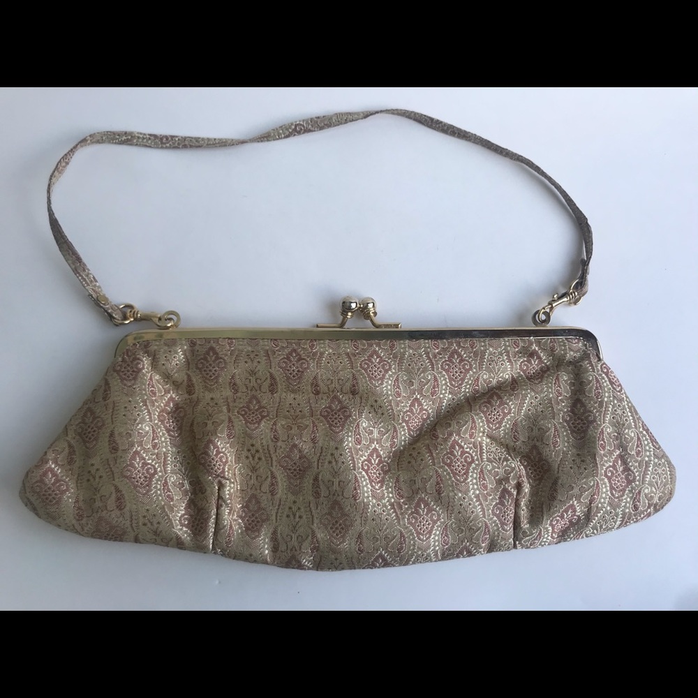 The Mango Tree Pink Tapestry Purse Bag Clutch Vtg